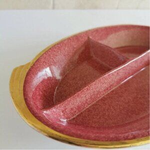 Royal Winton Grimwades Mottled Pink Vintage Divided Tray MCM Decor